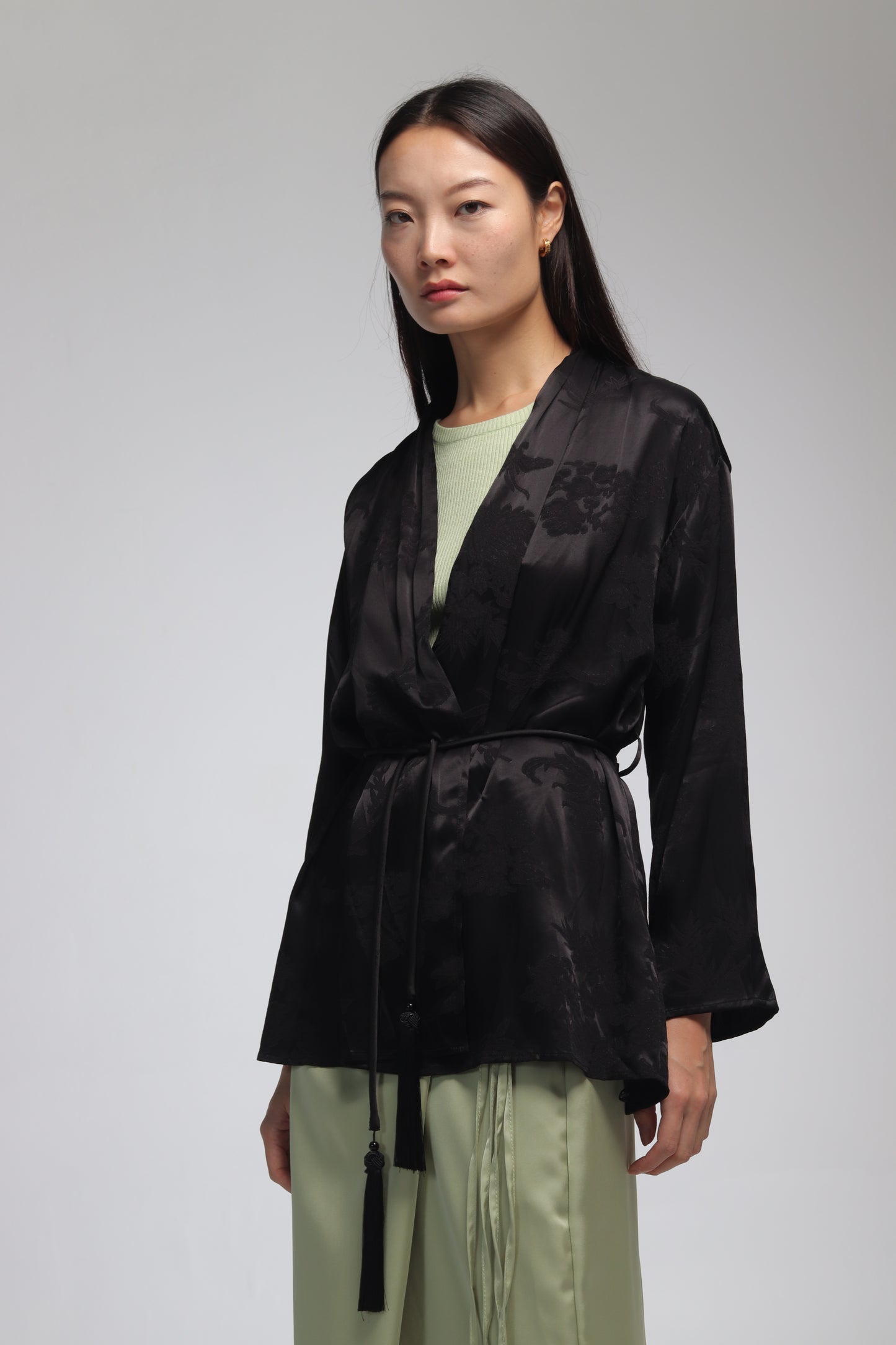 NAMI DRAPED KIMONO BLACK