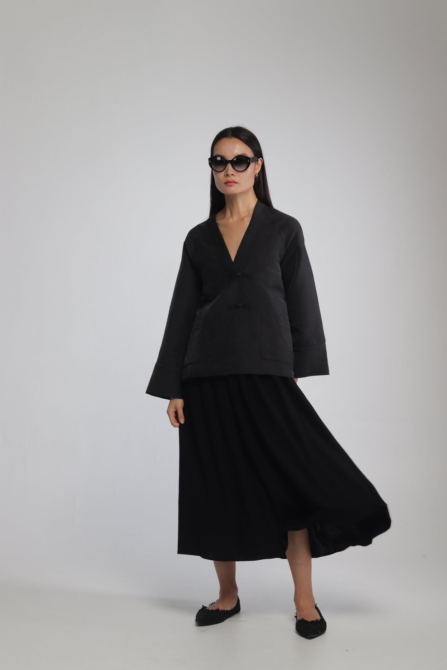JAPANESE BLACK LINEN SET