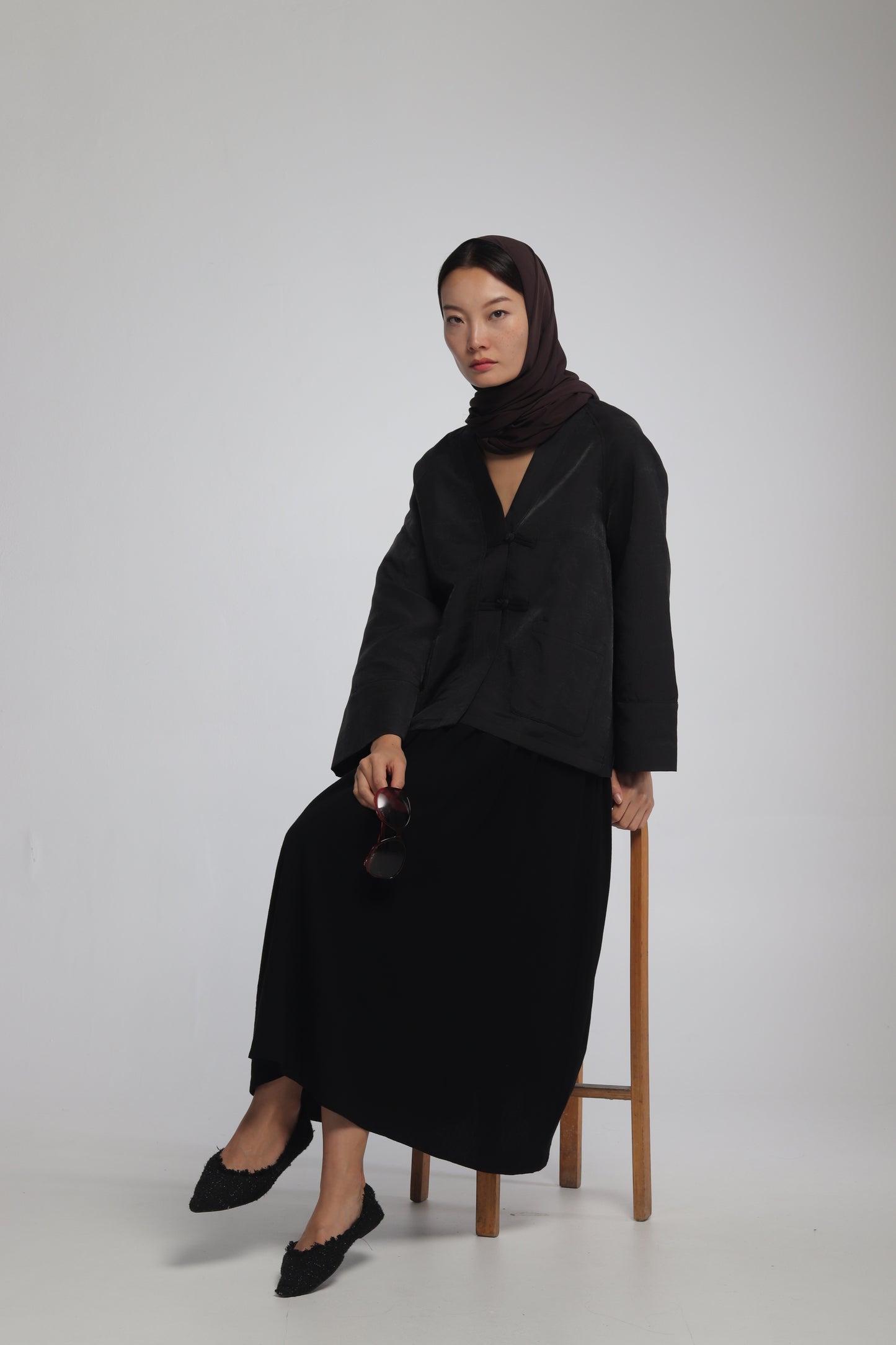 JAPANESE BLACK LINEN SET
