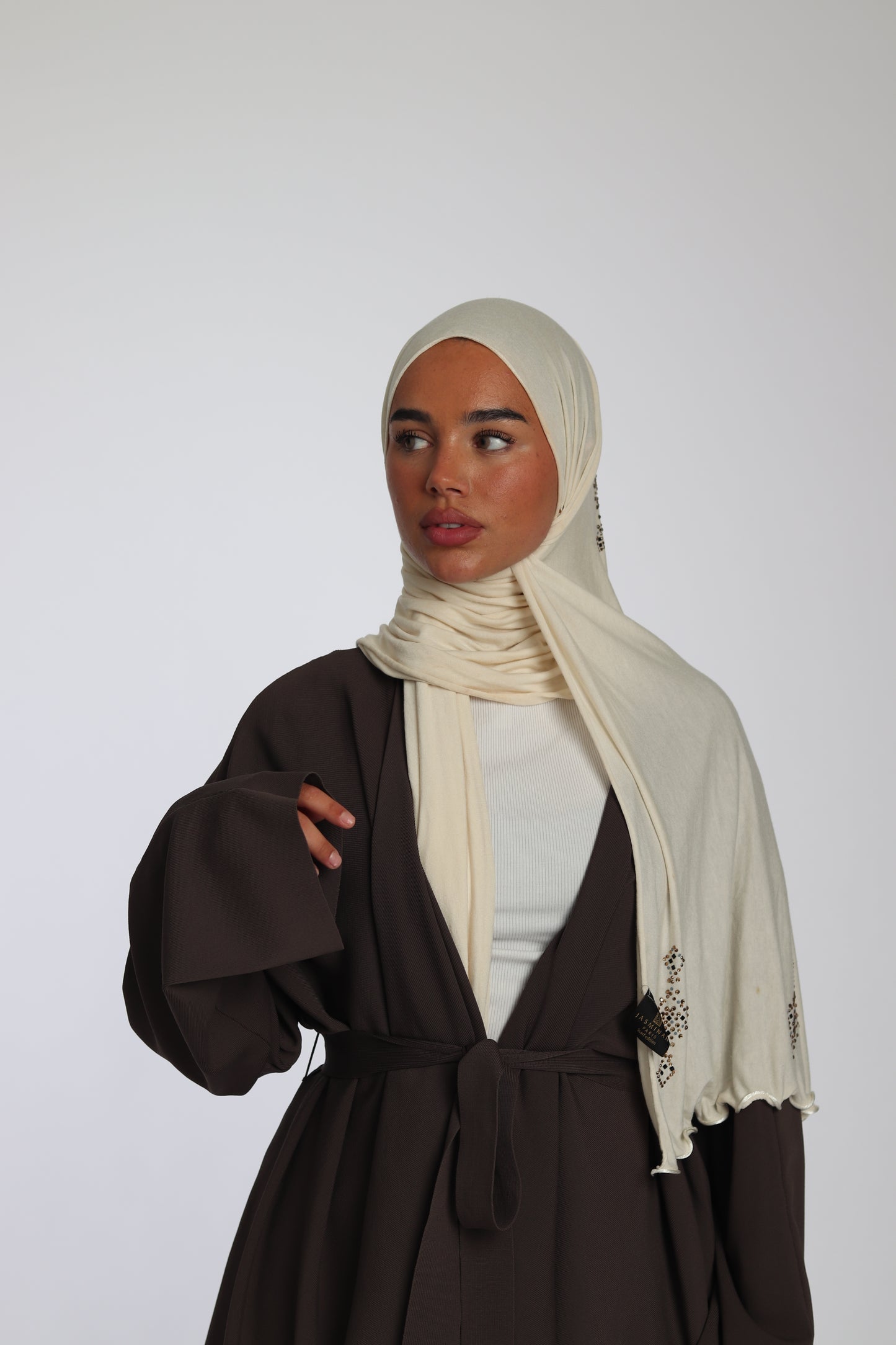 Gilet Enveloppant de Créateur - couleur taupe terreux