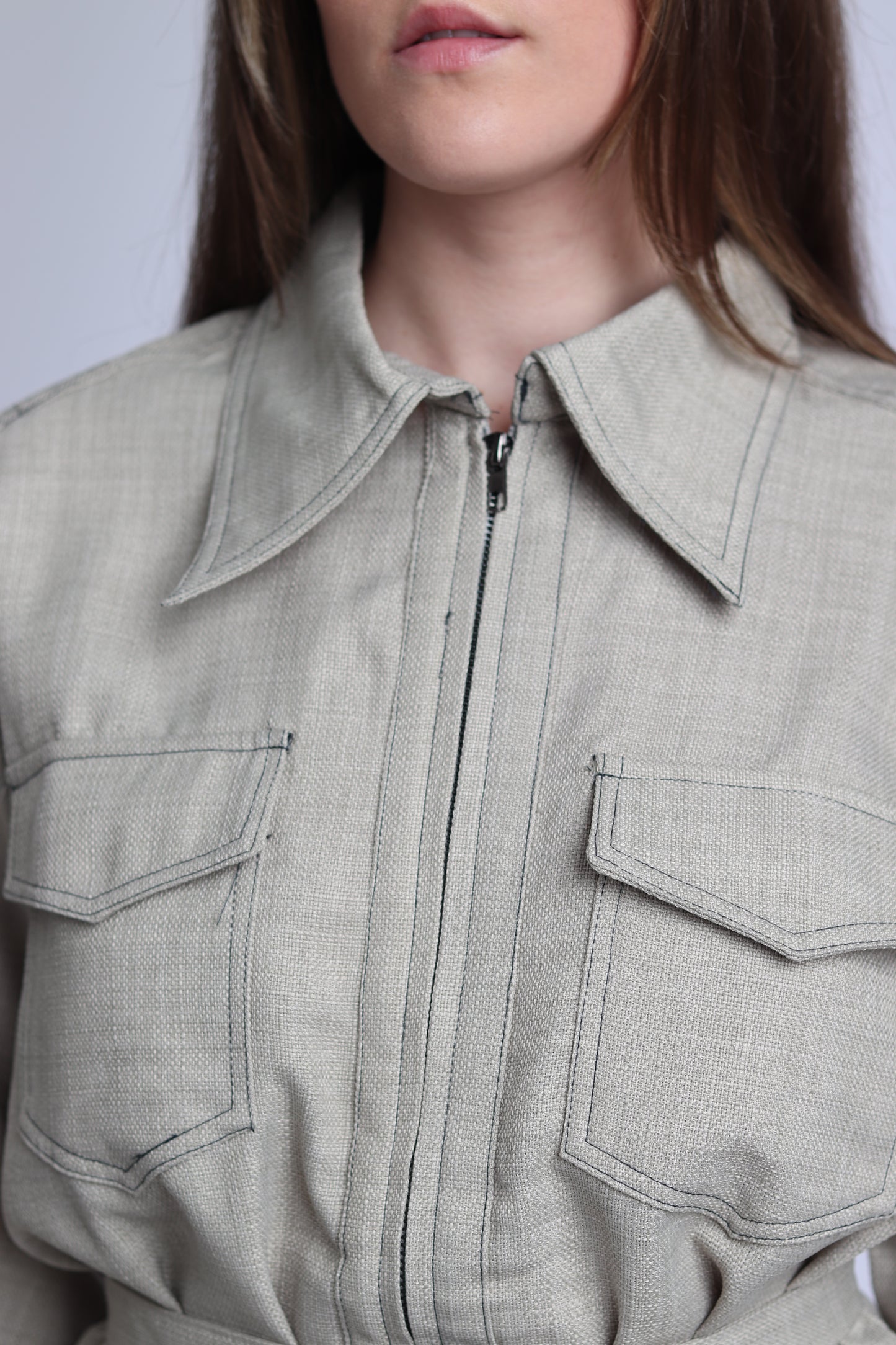 Ensemble Urbain Chic en Tweed Beige