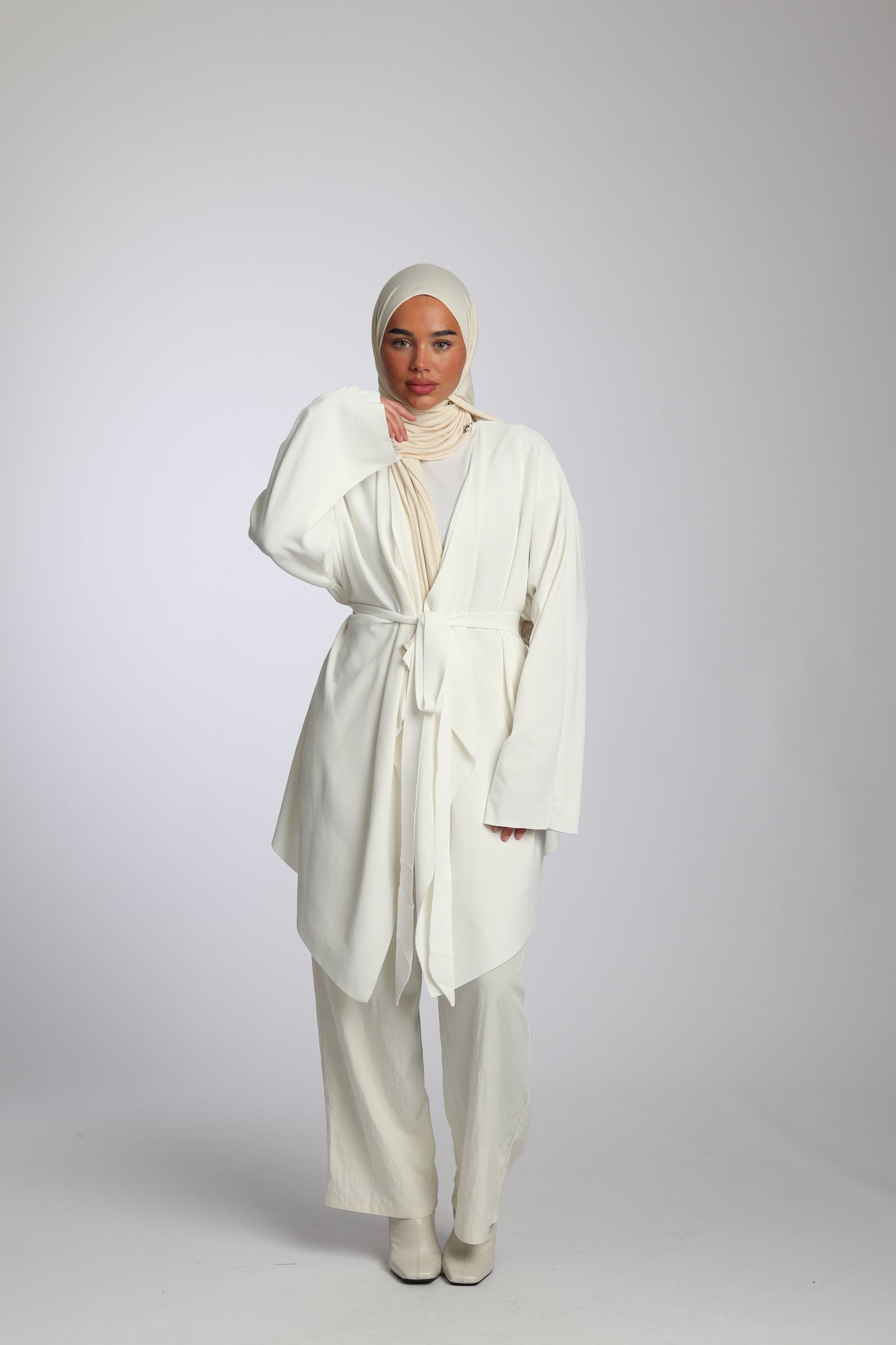 Gilet Enveloppant de Créateur - Blanc Neige