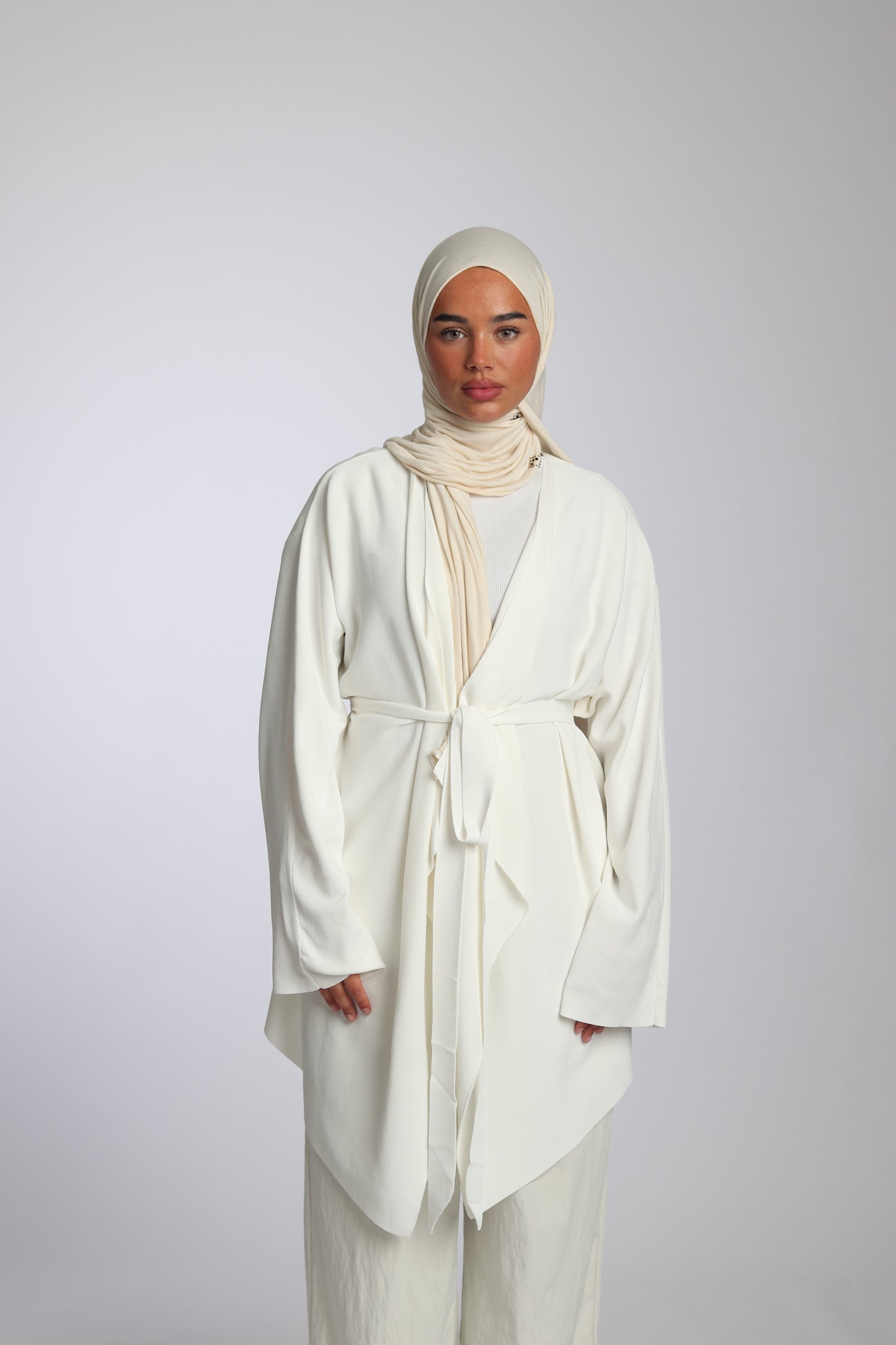 Gilet Enveloppant de Créateur - Blanc Neige