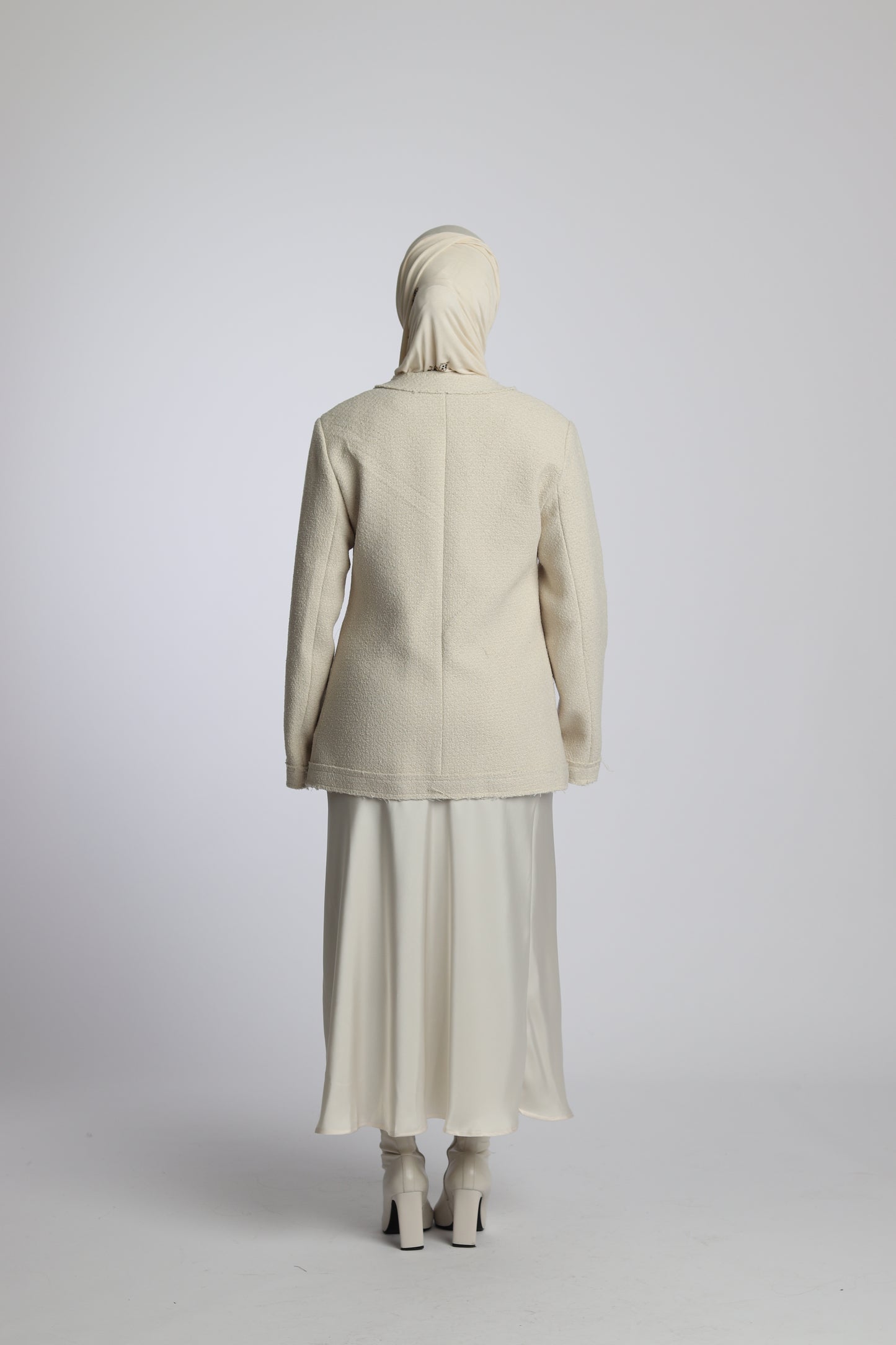Jupe Midi Satinée Blanc
