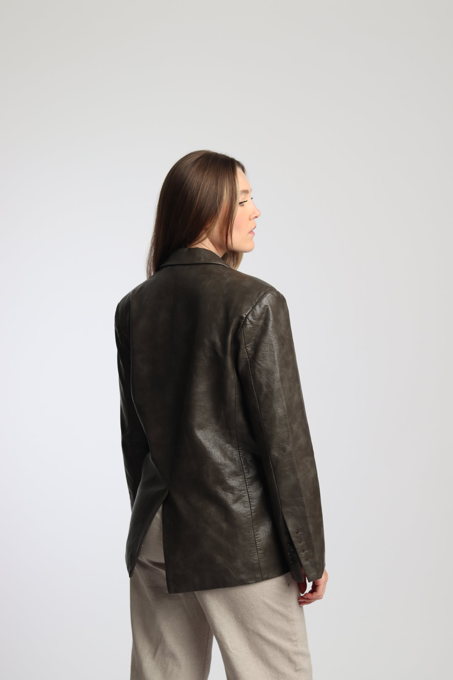 Veste Blazer style Cuir couleur Marron foncé