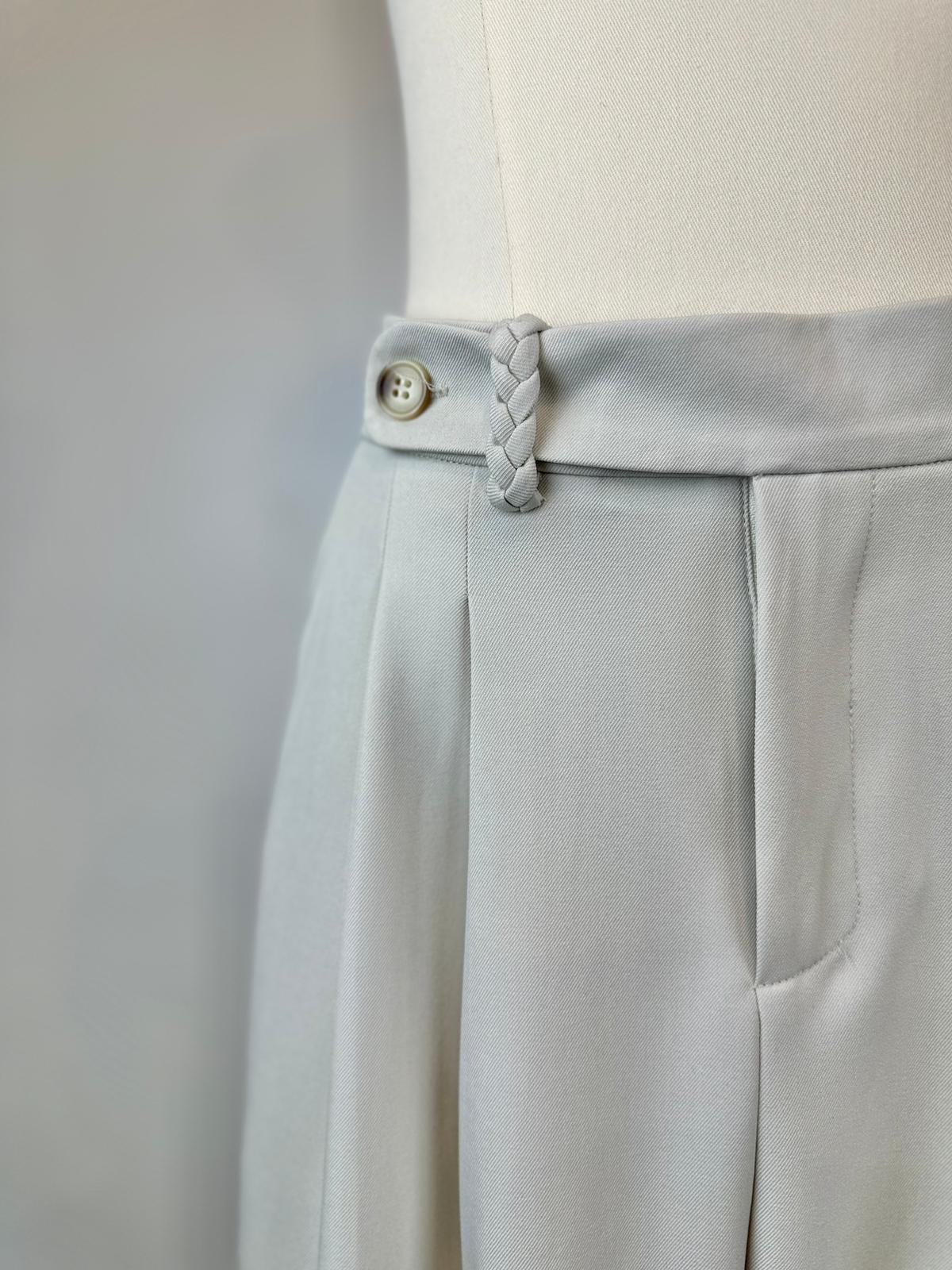 Pantalon BlancTressé Chic