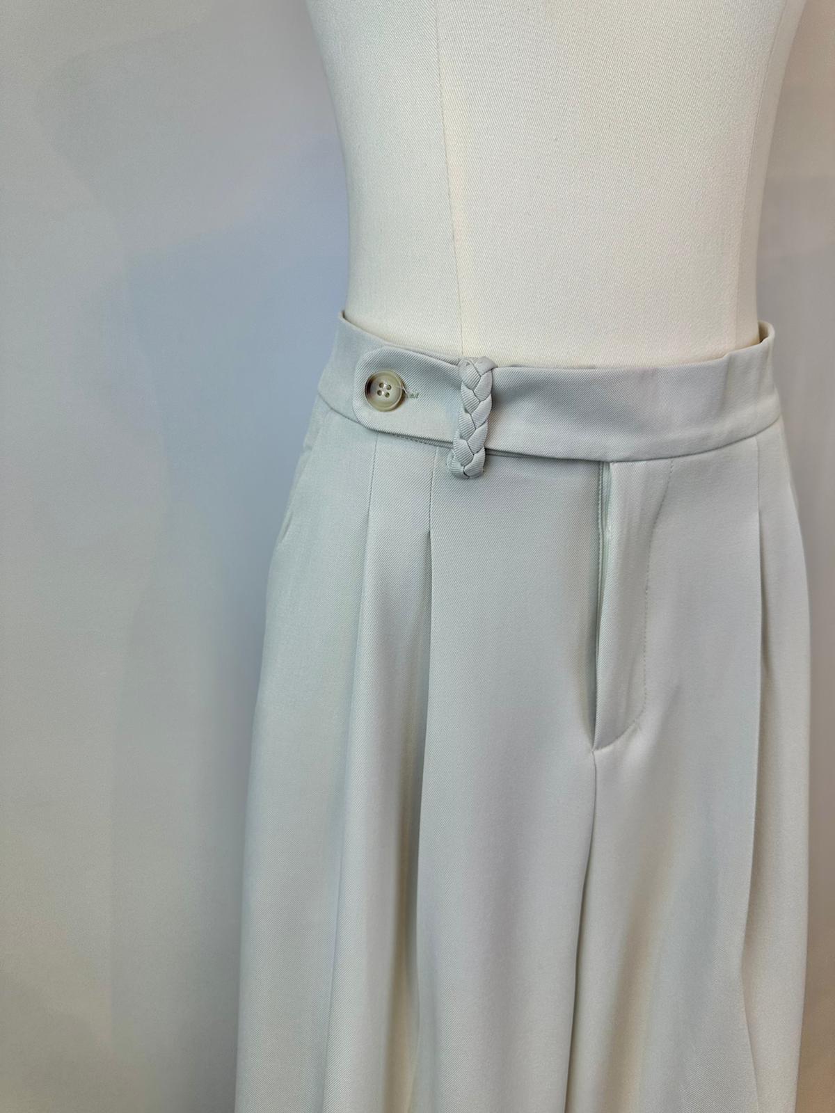 Pantalon BlancTressé Chic