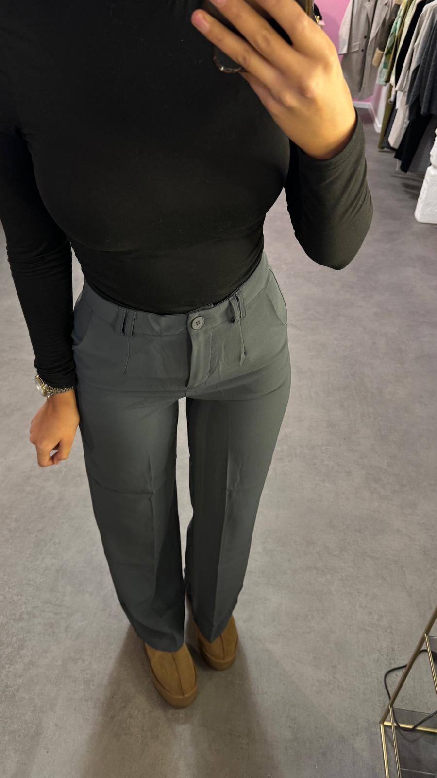 Pantalon palazzo noir /gris