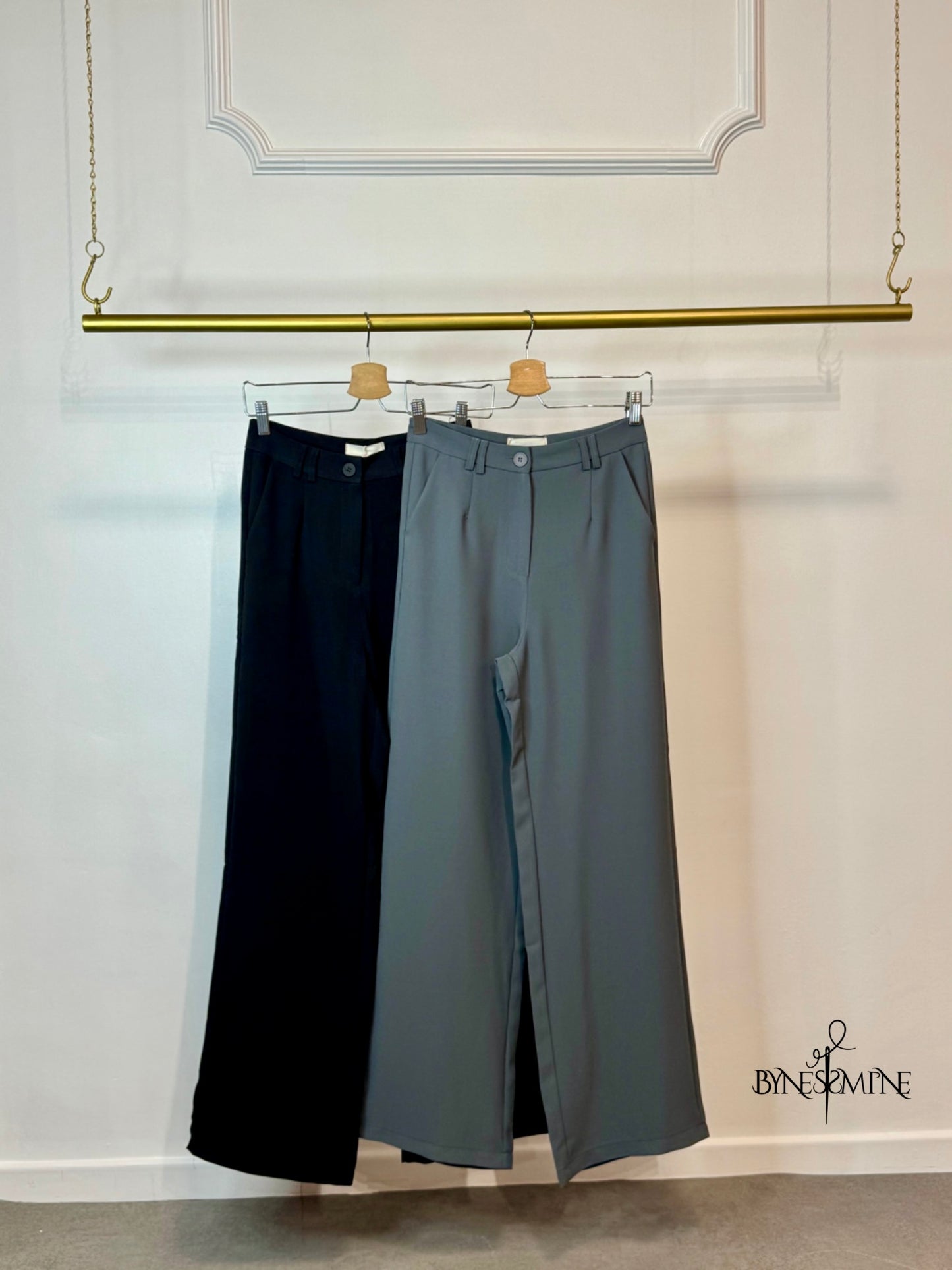 Pantalon palazzo noir /gris