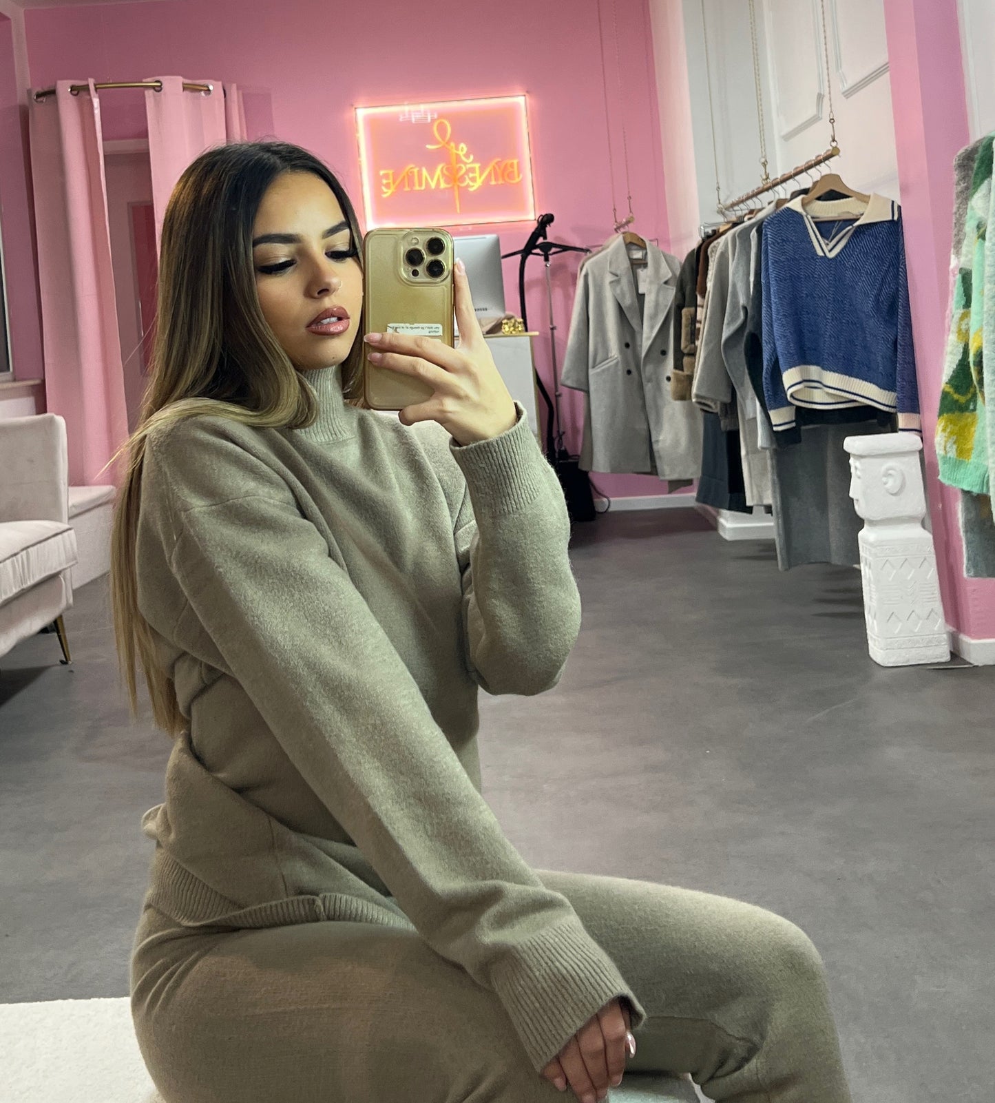Ensemble - SET en tricot couleur camel