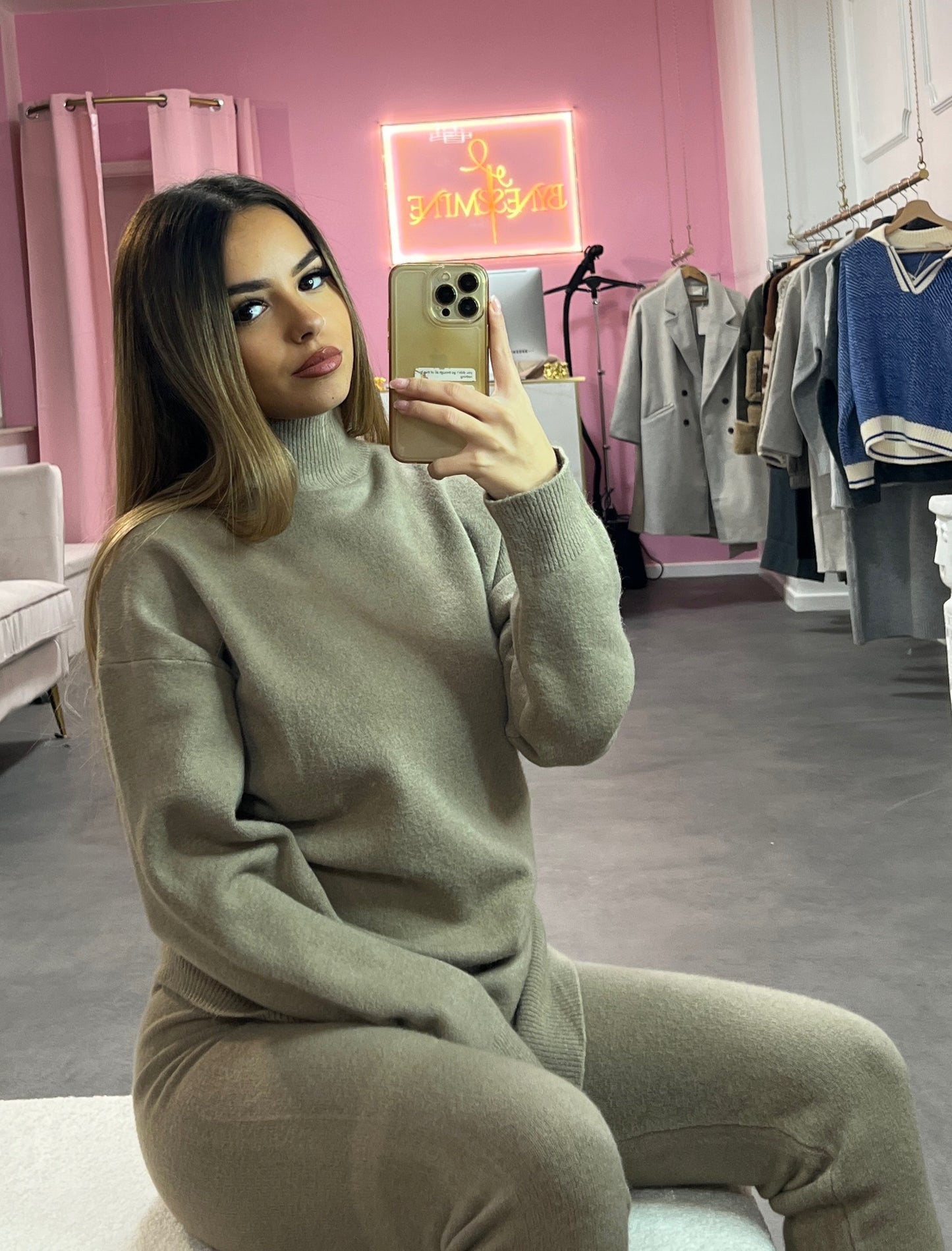Ensemble - SET en tricot couleur camel