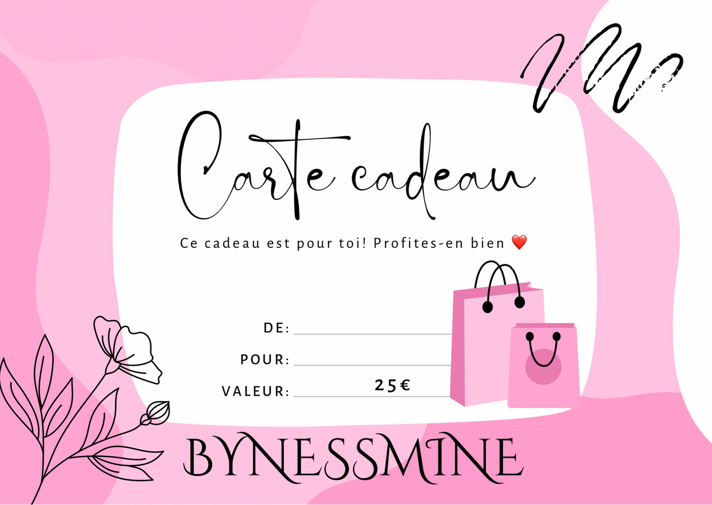 Cartes cadeaux BYNESSMINE