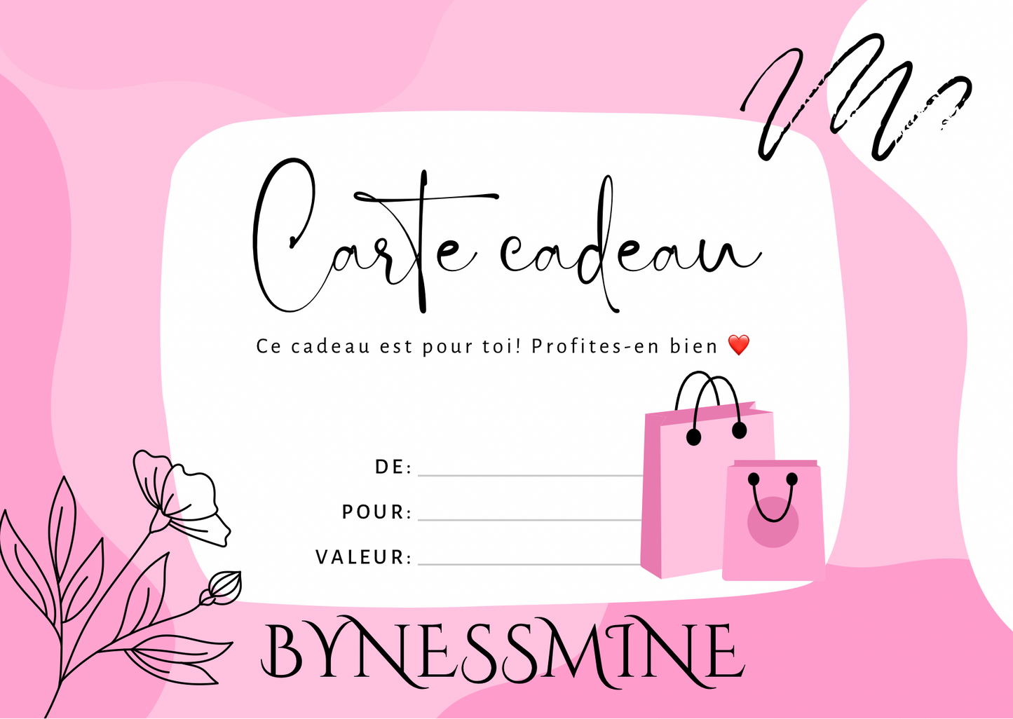 Cartes cadeaux BYNESSMINE