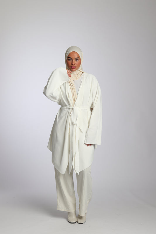 Gilet Enveloppant de Créateur - Blanc Neige